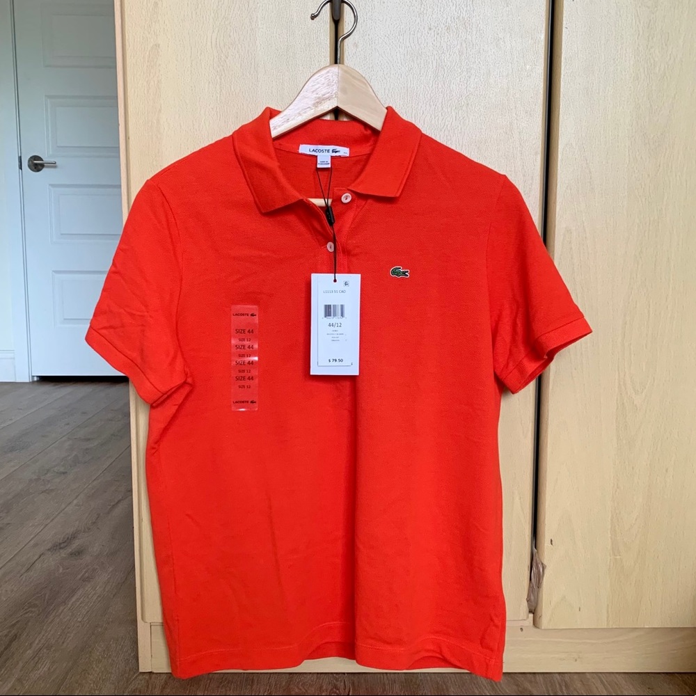 Lacoste red women polo NWT